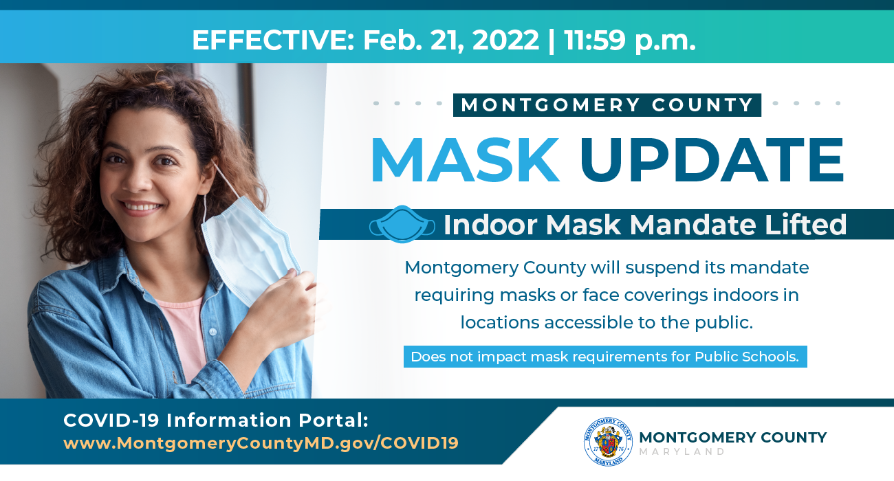 Montgomery County Updates County Lifts Indoor Mask Requirement